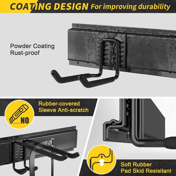 48" Alloy Steel with 3 Panels & 7 Hooks Heavy Duty 440lbs Adjustable Hooks - Picture 2 of 10